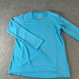 Columbia PFG Womens Long Sleeve Shirt Omni Breeze Blue Size L Activewear Casual